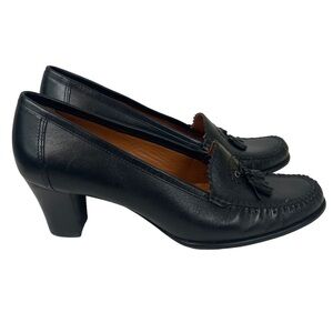 Daniel Hecter Women's Black Heeled Leather Round Toed Business Pump Shoes Sz 10